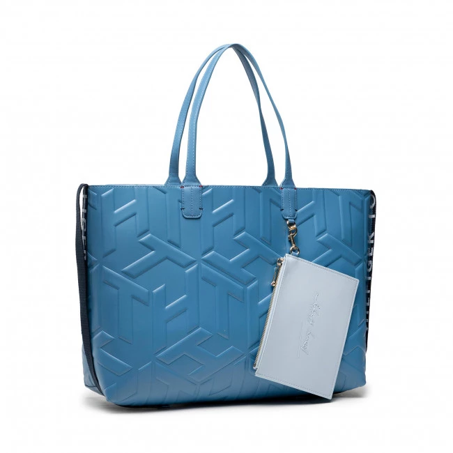 Sacs Sac à Main TOMMY HILFIGER - Iconic Tommy Tote Mono AW0AW11072 C2Q Bleu 4 Sacs Sac à Main TOMMY HILFIGER - Iconic Tommy Tote Mono AW0AW11072 C2Q Bleu – Image 2