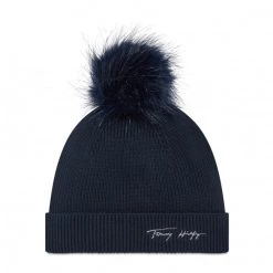 Accessoires Bonnet Tommy Hilfiger - Signature Feminine AW0AW10996 DW5 Bleu Marine