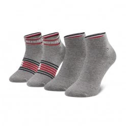 Accessoires Lot De 2 Paires De Chaussettes Hautes Homme Tommy Hilfiger - 100002212 Mid Grey Melange 004 Gris