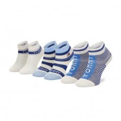 Accessoires Lot De 3 Paires De Chaussettes Basses Enfant TOMMY HILFIGER - 100002326 Blue Combo 002 Multicolore, Bleu
