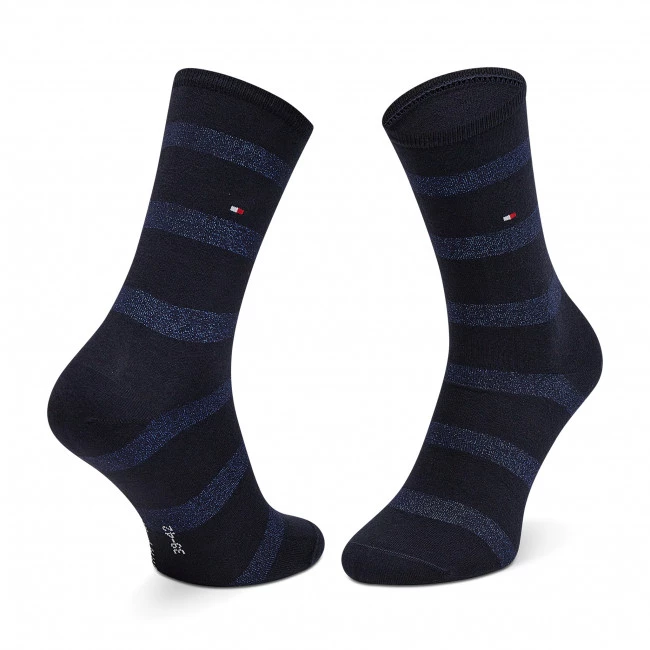 Accessoires Lot De 3 Paires De Chaussettes Hautes Femme Tommy Hilfiger - 701210532 Navy 002 Bleu Marine 4 Accessoires Lot De 3 Paires De Chaussettes Hautes Femme Tommy Hilfiger - 701210532 Navy 002 Bleu Marine – Image 2
