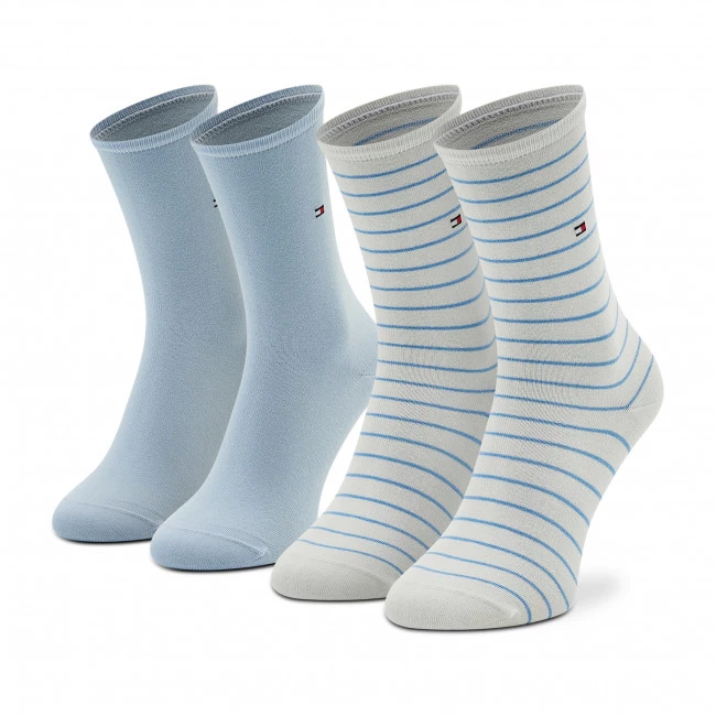 Accessoires Lot De 2 Paires De Chaussettes Hautes Femme TOMMY HILFIGER - 100001494 Blue 019 Beige, Bleu 3 Accessoires Lot De 2 Paires De Chaussettes Hautes Femme TOMMY HILFIGER - 100001494 Blue 019 Beige, Bleu