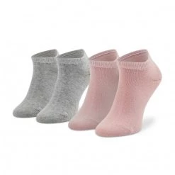Accessoires Lot De 2 Paires De Chaussettes Basses Enfant TOMMY HILFIGER - 301390 Pink/Light Grey Melange 046 Rose, Gris