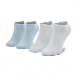 Accessoires Lot De 2 Paires De Chaussettes Basses Femme Tommy Hilfiger - 343024001 Blue 036 Blanc, Bleu