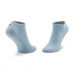 Accessoires Lot De 2 Paires De Chaussettes Basses Femme Tommy Hilfiger - 343024001 Blue 036 Blanc, Bleu -Tommy Hilfiger Soldes 8720245294294 2pack different 0002