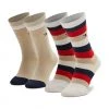 Accessoires Lot De 2 Paires De Chaussettes Hautes Enfant TOMMY HILFIGER - 354009001 Sand/Navy 046 Beige, Multicolore -Tommy Hilfiger Soldes 8720245294911 2pack different 0099.1