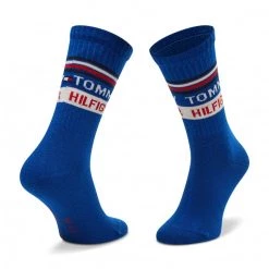 Accessoires Lot De 2 Paires De Chaussettes Hautes Enfant TOMMY HILFIGER - 701218367 Tommy Original 001 Blanc, Bleu -Tommy Hilfiger Soldes 8720245296618 2pack different 0161