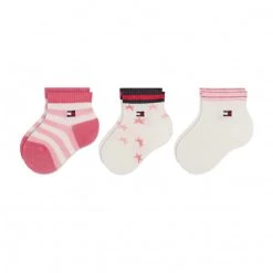 Accessoires Lot De 3 Paires De Chaussettes Basses Enfant Tommy Hilfiger - 701218363 Pink Combo 002 Beige, Rose