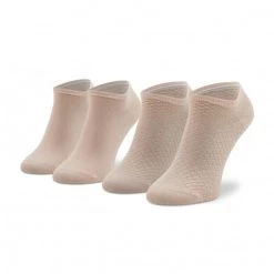 Accessoires Lot De 2 Paires De Chaussettes Basses Femme Tommy Hilfiger - 701218403 Peach 004 Rose