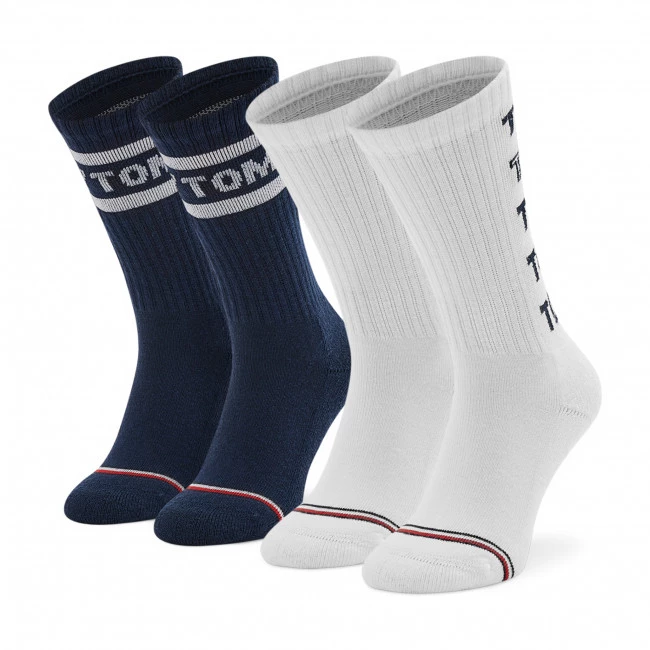 Accessoires Lot De 2 Paires De Chaussettes Hautes Enfant TOMMY HILFIGER - 701220264 Navy Combo 001 Blanc, Bleu Marine 3 Accessoires Lot De 2 Paires De Chaussettes Hautes Enfant TOMMY HILFIGER - 701220264 Navy Combo 001 Blanc, Bleu Marine