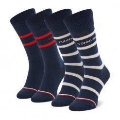 Accessoires Lot De 2 Paires De Chaussettes Hautes Enfant Tommy Hilfiger - 701220265 Navy Combo 001 Bleu Marine