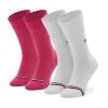 Accessoires Lot De 2 Paires De Chaussettes Hautes Enfant Tommy Hilfiger - 701220268 Magenta 001 Blanc, Rose -Tommy Hilfiger Soldes 8720245383233 2pack different 0100.1