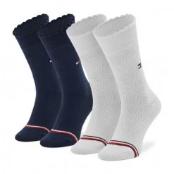 Accessoires Lot De 2 Paires De Chaussettes Hautes Enfant Tommy Hilfiger - 701220268 701220268 Blanc, Bleu Marine