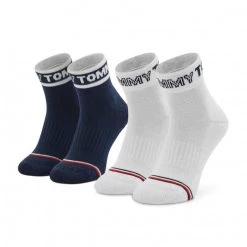 Accessoires Lot De 2 Paires De Chaussettes Hautes Enfant Tommy Hilfiger - 701220270 Navy Combo 001 Blanc, Bleu Marine
