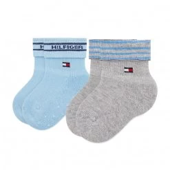 Accessoires Lot De 2 Paires De Chaussettes Hautes Enfant TOMMY HILFIGER - 701220274 Blue Combo 003 Bleu, Gris