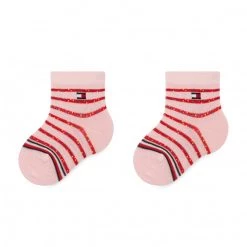 Accessoires Lot De 2 Paires De Chaussettes Hautes Enfant Tommy Hilfiger - 701220275 Pink Combo 002 Rose, Gris -Tommy Hilfiger Soldes 8720245383707 2pack different 0136