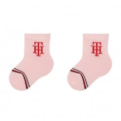 Accessoires Lot De 2 Paires De Chaussettes Hautes Enfant Tommy Hilfiger - 701220276 Pink Combo 002 Rose, Gris -Tommy Hilfiger Soldes 8720245383790 2pack different 0122