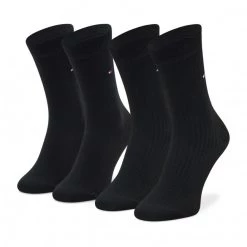 Accessoires Lot De 2 Paires De Chaussettes Hautes Femme Tommy Hilfiger - 701220253 Black 002 Noir