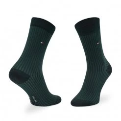 Accessoires Chaussettes Hautes Femme TOMMY HILFIGER - 701220253 Sage 003 Noir, Vert -Tommy Hilfiger Soldes 8720245385749 2pack different 0173