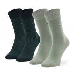 Accessoires Chaussettes Hautes Femme TOMMY HILFIGER - 701220253 Sage 003 Noir, Vert