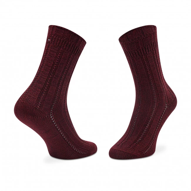 Accessoires Chaussettes Hautes Femme Tommy Hilfiger - 701220260 Burgundy 004 Bordeaux 4 Accessoires Chaussettes Hautes Femme Tommy Hilfiger - 701220260 Burgundy 004 Bordeaux – Image 2