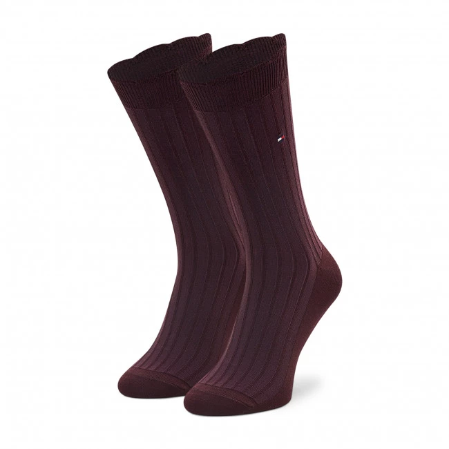 Accessoires Chaussettes Hautes Femme TOMMY HILFIGER - 701220261 Burgundy 004 Bordeaux 3 Accessoires Chaussettes Hautes Femme TOMMY HILFIGER - 701220261 Burgundy 004 Bordeaux