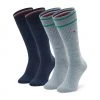 Accessoires Lot De 2 Paires De Chaussettes Hautes Homme TOMMY HILFIGER - 701220517 Green 003 Bleu Marine, Bleu -Tommy Hilfiger Soldes 8720245386197 2pack different 0007.1