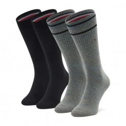 Accessoires Chaussettes Hautes Homme Tommy Hilfiger - 701220517 Olive 004 Noir, Gris