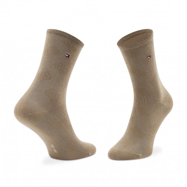 Accessoires Chaussettes Hautes Femme Tommy Hilfiger - 701221054 Beige Combo 002 Beige 4 Accessoires Chaussettes Hautes Femme Tommy Hilfiger - 701221054 Beige Combo 002 Beige – Image 2