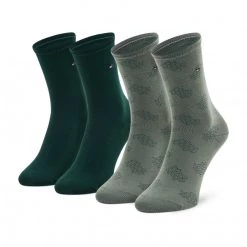 Accessoires Lot De 2 Paires De Chaussettes Hautes Homme TOMMY HILFIGER - 701221054 Gren 003 Vert