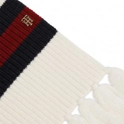 Accessoires Écharpe Tommy Hilfiger - Luxe Cable Scarf AW0AW13840 YBI Blanc -Tommy Hilfiger Soldes 8720641982559 3