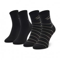 Accessoires Lot De 2 Paires De Chaussettes Hautes Femme Tommy Hilfiger - 701220252 Black 002 Noir