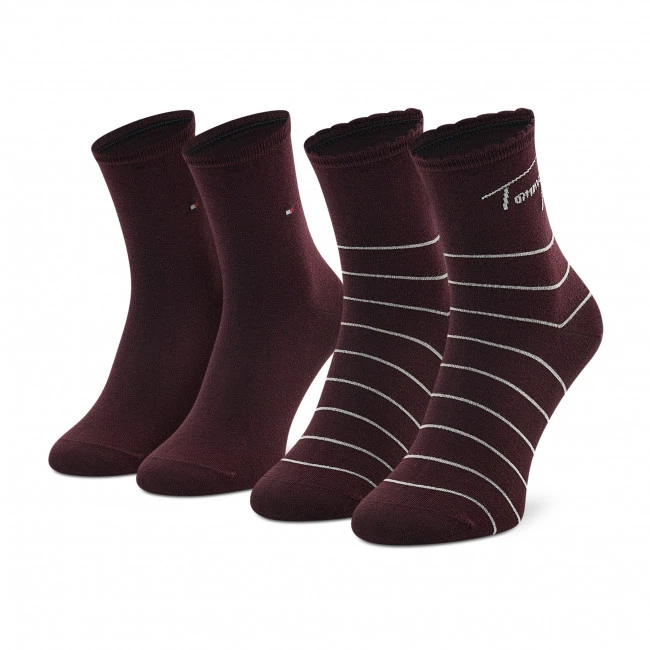 Accessoires Lot De 2 Paires De Chaussettes Hautes Femme Tommy Hilfiger - 701220252 Burgundy 004 Bordeaux 3 Accessoires Lot De 2 Paires De Chaussettes Hautes Femme Tommy Hilfiger - 701220252 Burgundy 004 Bordeaux